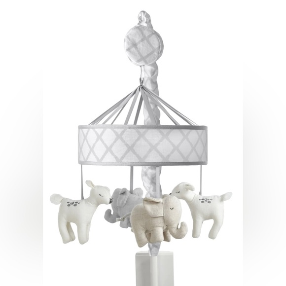 Other - White & Gray Crib Mobile - Animal Theme